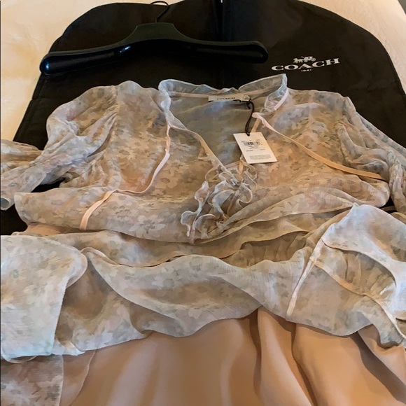 COACH 1941 LUXURY SILK AMERICANA PRINT TIERED DRESS SIZE 4 - Picture 9 of 9